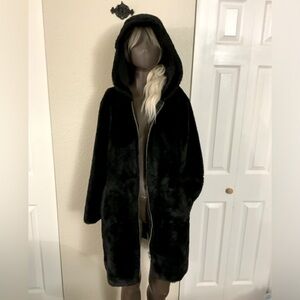Full Length Black Faux Fur Coat